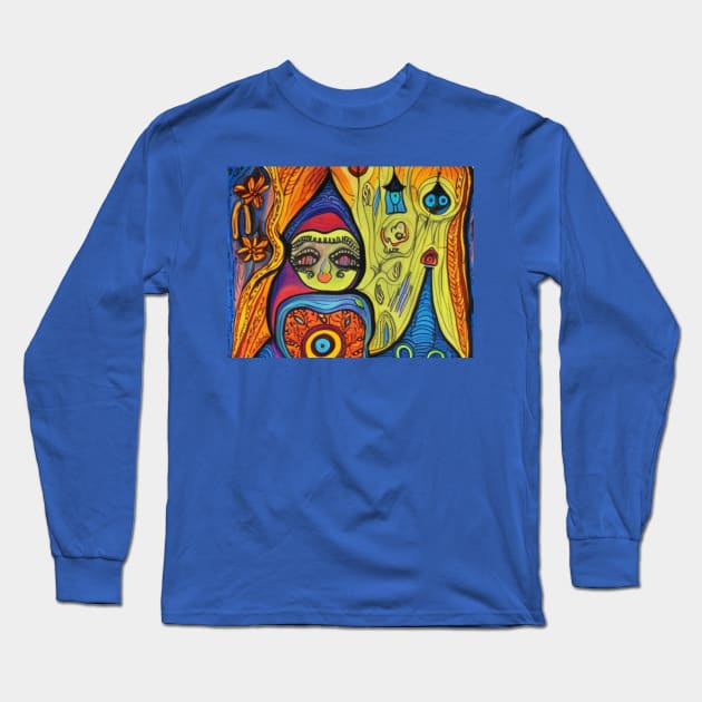 Folk Art Babushka Long Sleeve T-Shirt by EpicFoxArt